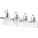 Fort Worth 4 Light 30.25 inch Satin Nickel Vanity Light Wall Light