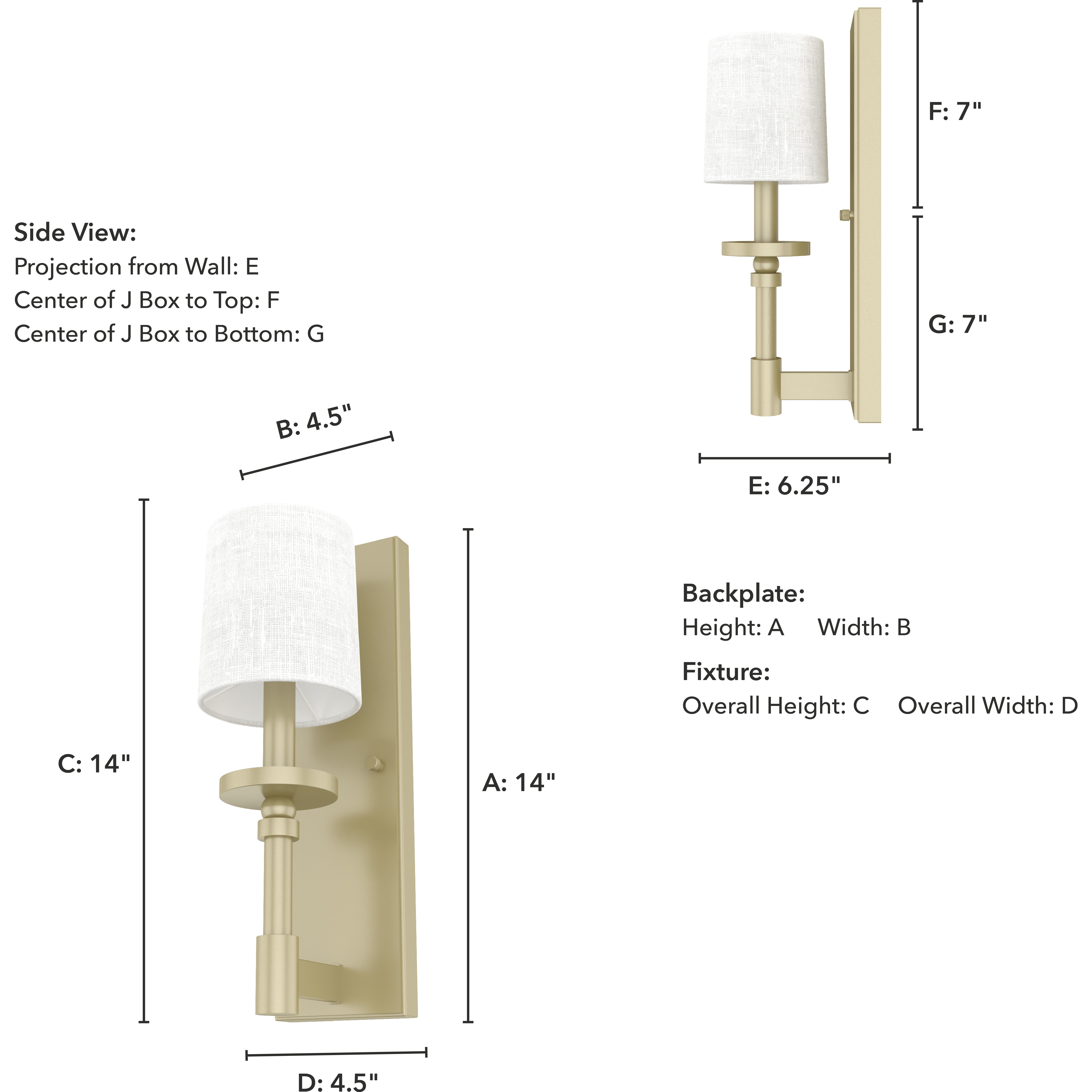 Briargrove 1 Light Painted Modern Brass Wall Sconce Wall Light