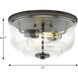 Rushton 2 Light 12 inch Graphite Flush Mount Ceiling Light