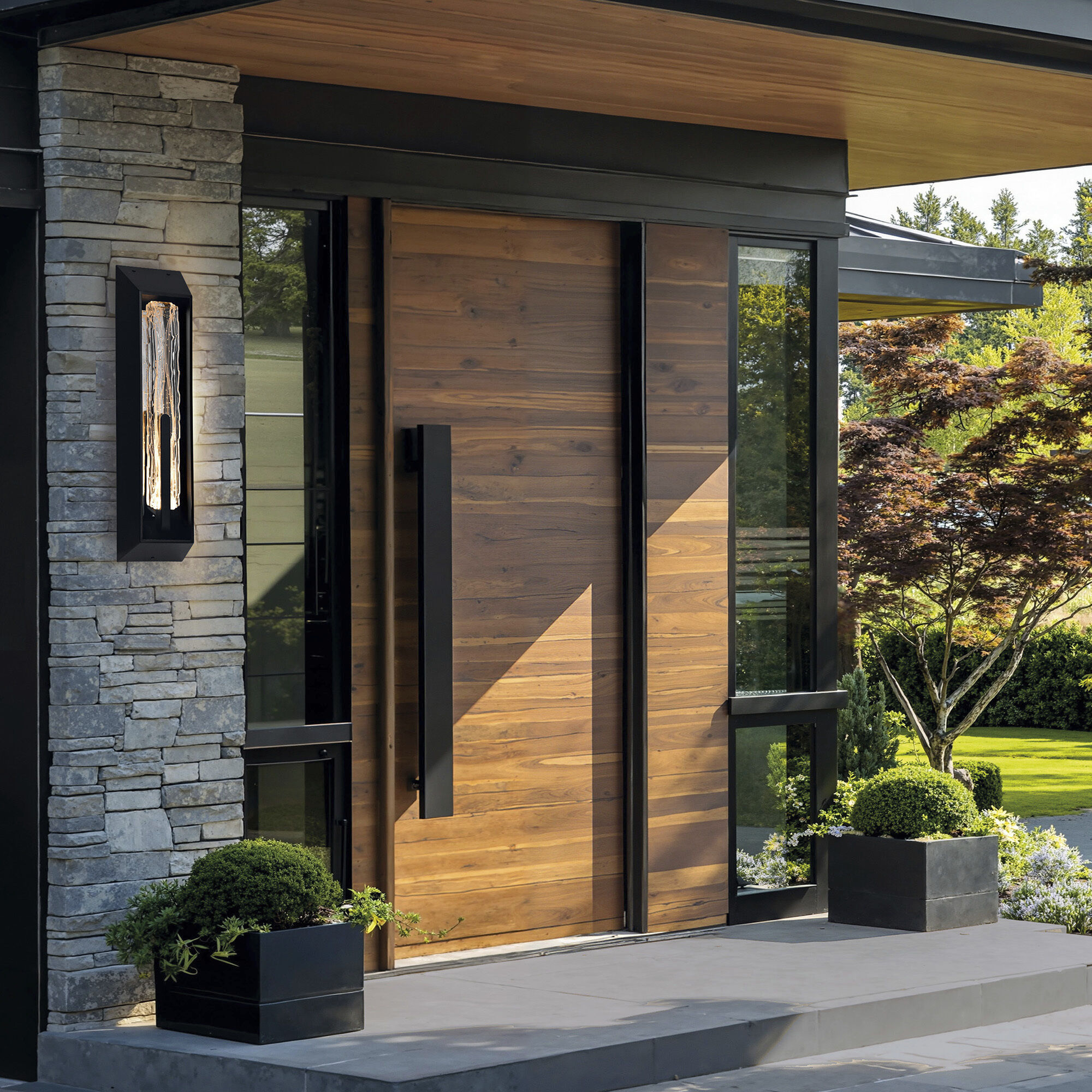 Curva LED 24 inch Sand Black Outdoor Wall Light