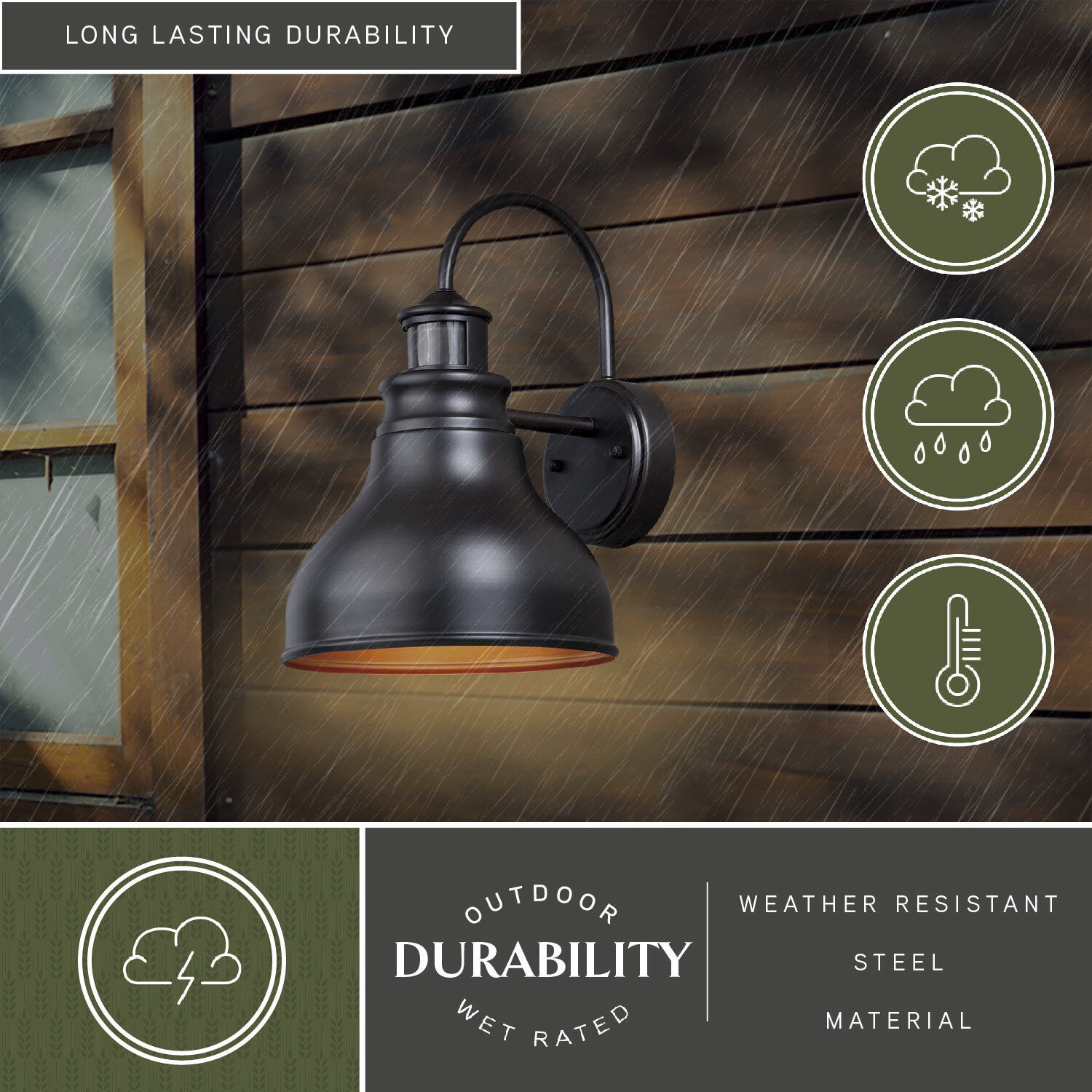 Delano Oil Burnished Bronze and Light Gold Outdoor Motion Sensor