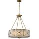 Preston 6 Light 23 inch Brushed Brass Chandelier Ceiling Light