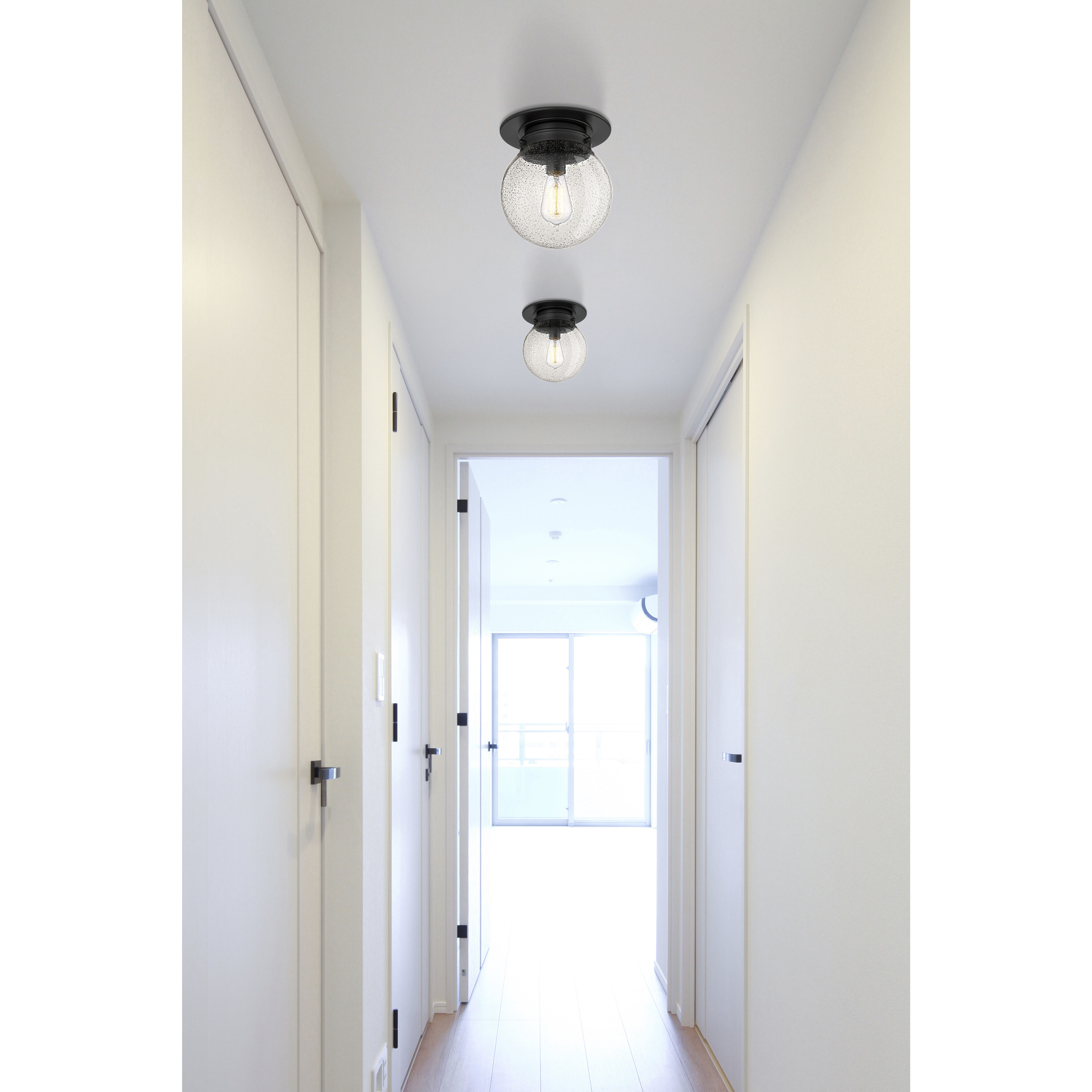 Calhoun 1 Light 9 inch Matte Black Flush Mount Ceiling Light