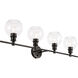 Syracuse 4 Light 38 inch Black Wall sconce Wall Light