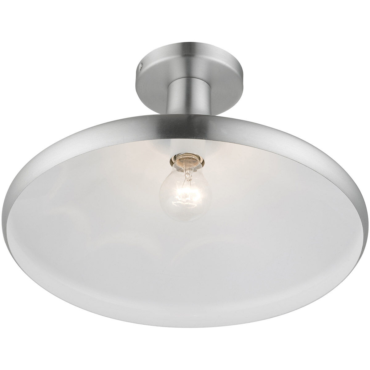 Geneva 1 Light 15 inch Brushed Aluminum Semi-Flush Mount Ceiling Light