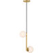 Curven 2 Light 11.25 inch Legacy Brass Pendant Ceiling Light