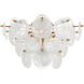 AERIN Loire LED 21 inch Gild Tiered Flush Mount Ceiling Light in White Strie Glass, Large