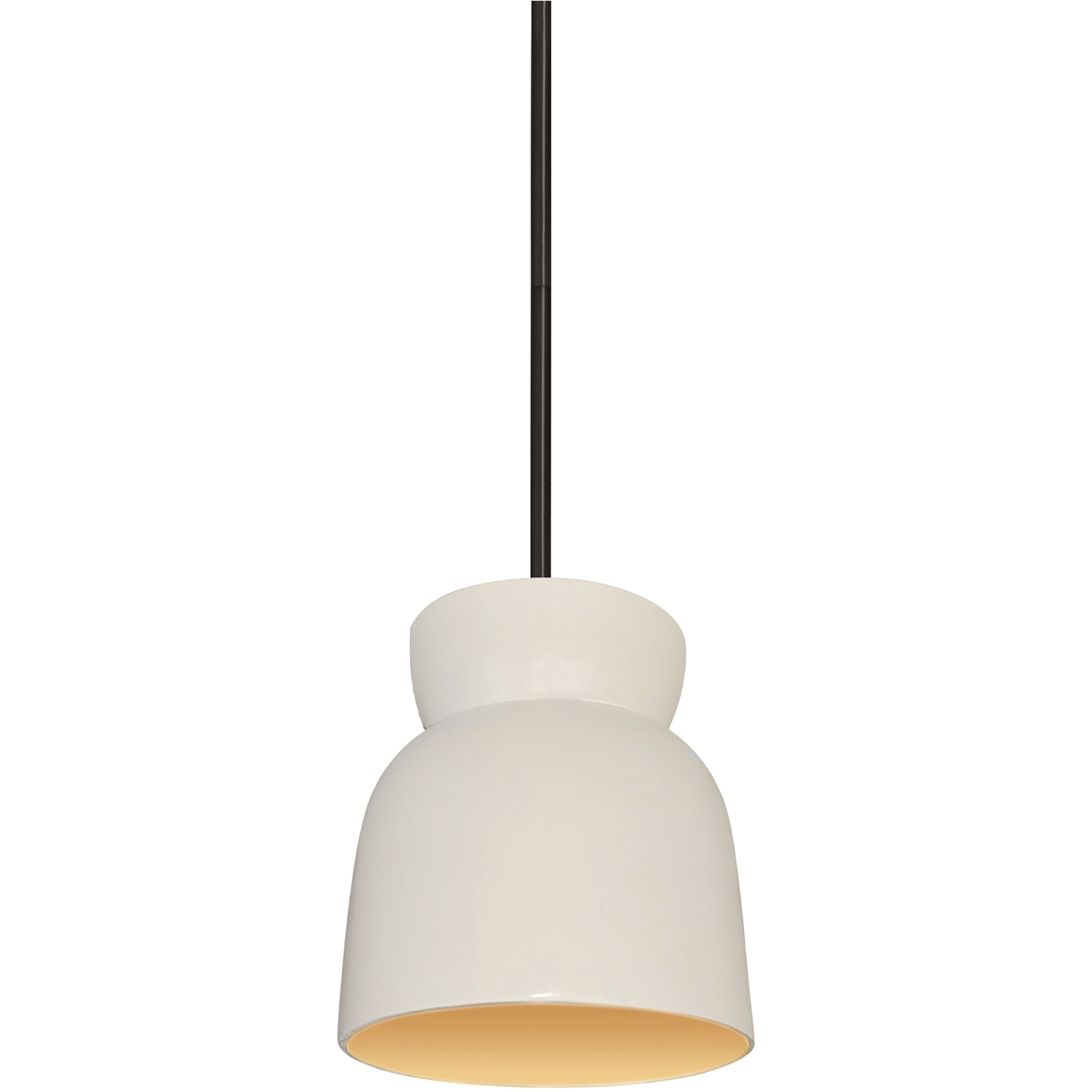 Radiance Collection LED 8 inch Matte White and Champagne Gold with Brushed Nickel Pendant Ceiling Light