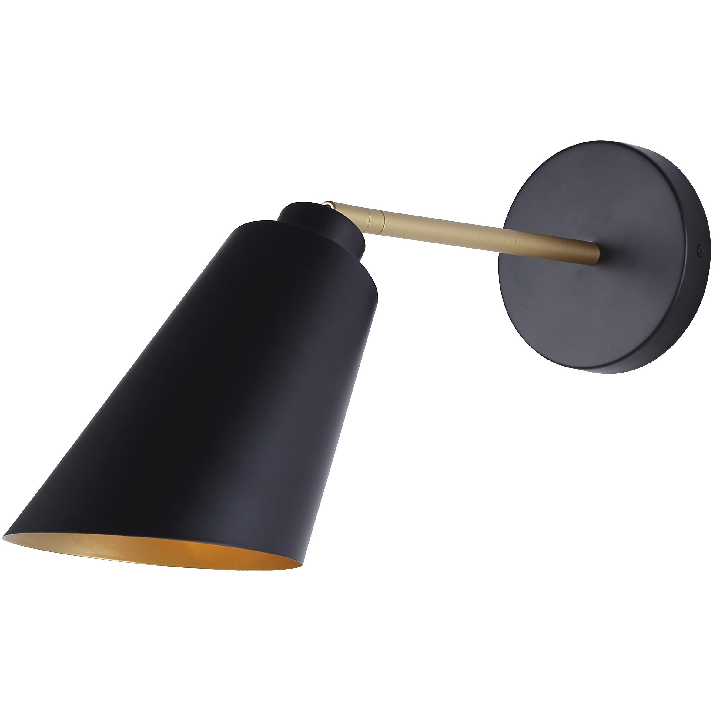 Rame 1 Light 11.66 inch Black/Gold Vanity Light Wall Light