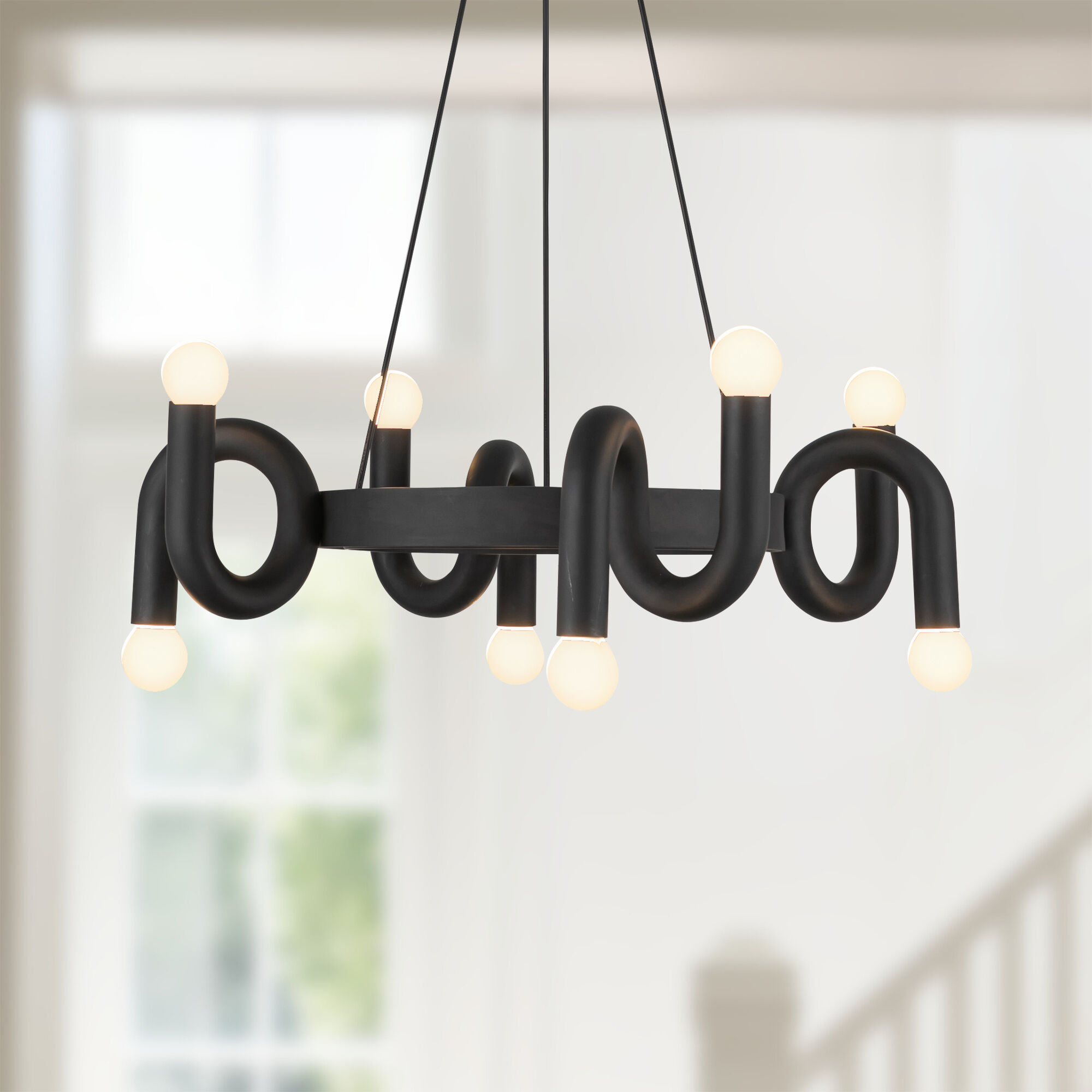 Alora Mood Sadie 8 Light 23.25 inch Matte Black Chandelier Ceiling Light