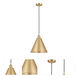 Ballston Cone 1 Light 16 inch Satin Gold Mini Pendant Ceiling Light
