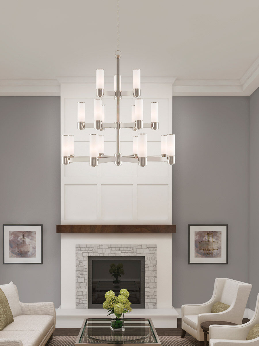 Weston 17 Light 44 inch Polished Nickel Foyer Chandelier Ceiling Light