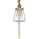 Industrial 6 inch 60 watt Natural Brass Adjustable Wall Sconce Wall Light