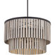 Esbelta 6 Light 30.25 inch Dark Bronze and Whitewashed Wood Pendant Ceiling Light