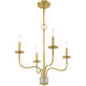Lisbon 4 Light 20 inch Satin Brass Mini Chandelier Ceiling Light