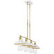 Downtown Edison 4 Light 44 inch White/Soft Brass Island Light Ceiling Light