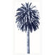 Palm Tree Blue Blue and White Framed Art