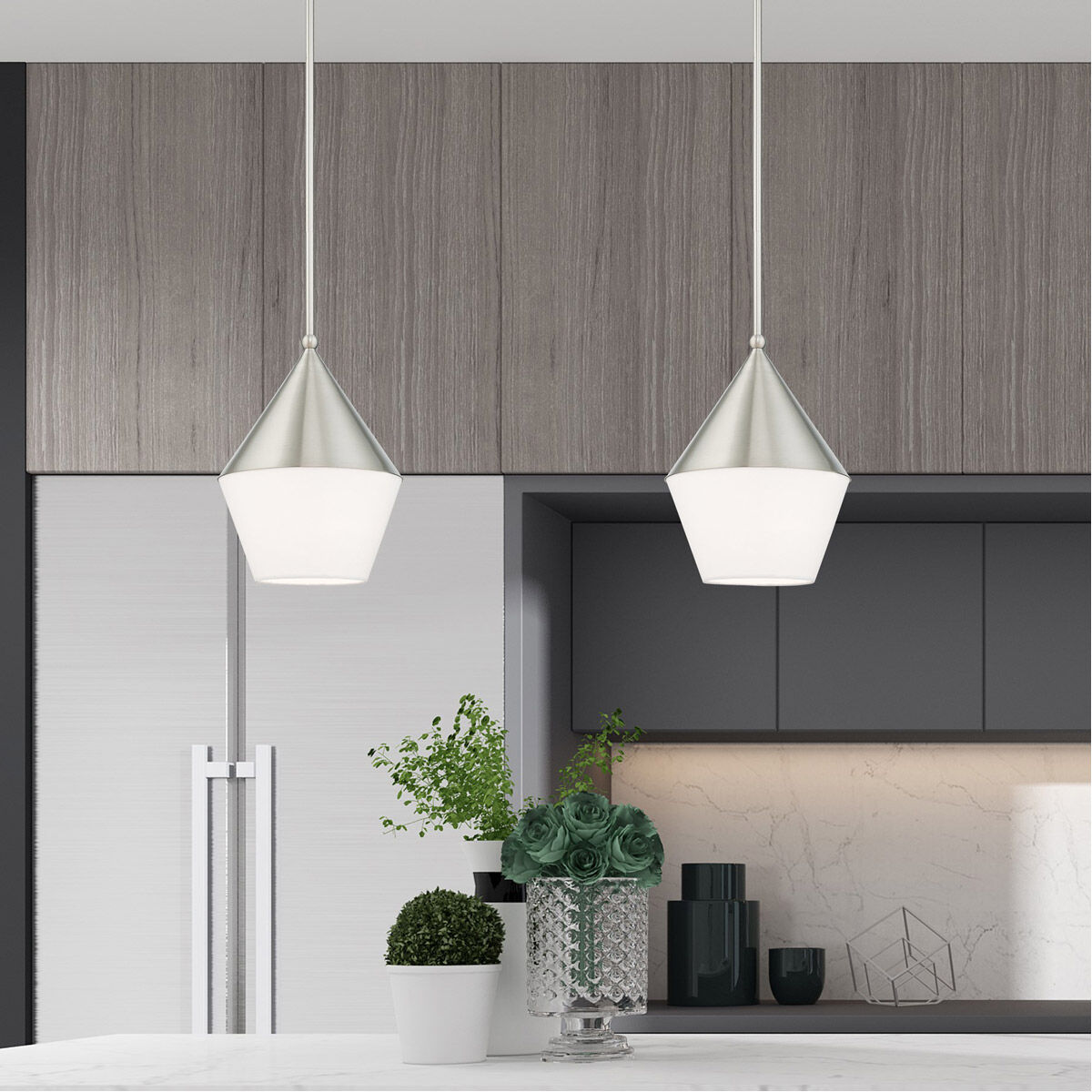 Stockholm 1 Light 10 inch Brushed Nickel Mini Pendant Ceiling Light