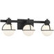 Pierce 3 Light 24 inch Matte Black Bathroom Vanity Light Wall Light
