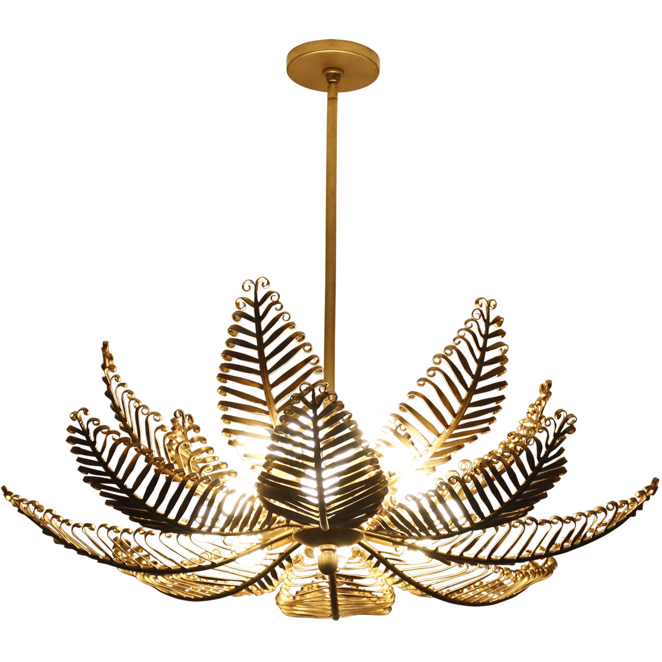 Fern 14 Light 36 inch Modern Gold Chandelier Ceiling Light