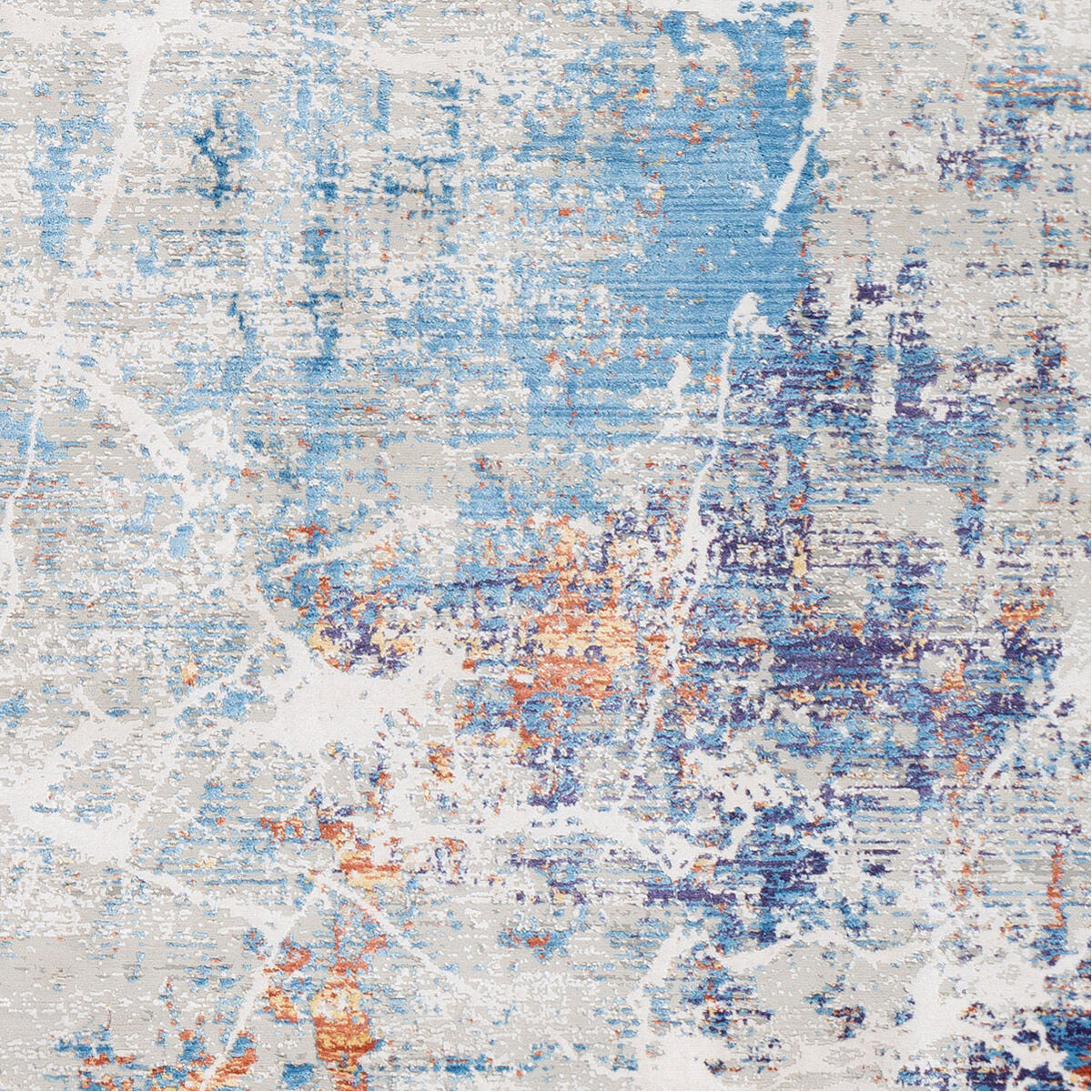 Aisha 60 X 31 inch Sky Blue/Denim/White/Light Gray/Violet Rugs, Rectangle