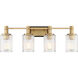 Concord 4 Light 30.75 inch Black with Warm Brass Accents Bathroom Vanity Light Wall Light