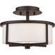 Wesley 2 Light 11 inch Bronze Semi-Flush Mount Ceiling Light