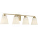 Strayhan 4 Light 31 inch Modern Gold Bathroom Vanity Light Wall Light