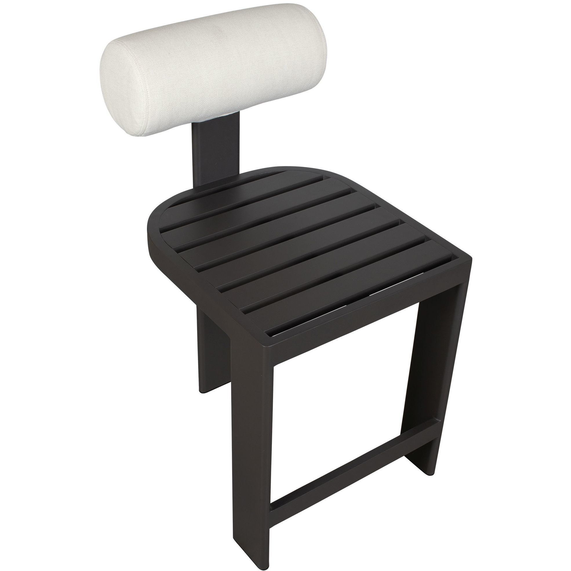 Bolster Back 38.5 inch Java Black and Oyster White Outdoor Counter Stool