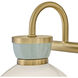 Lucy 3 Light 25 inch Lacquered Brass with Seafoam Bath Light Wall Light