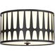 Royston 3 Light 18 inch Black Flush Ceiling Light