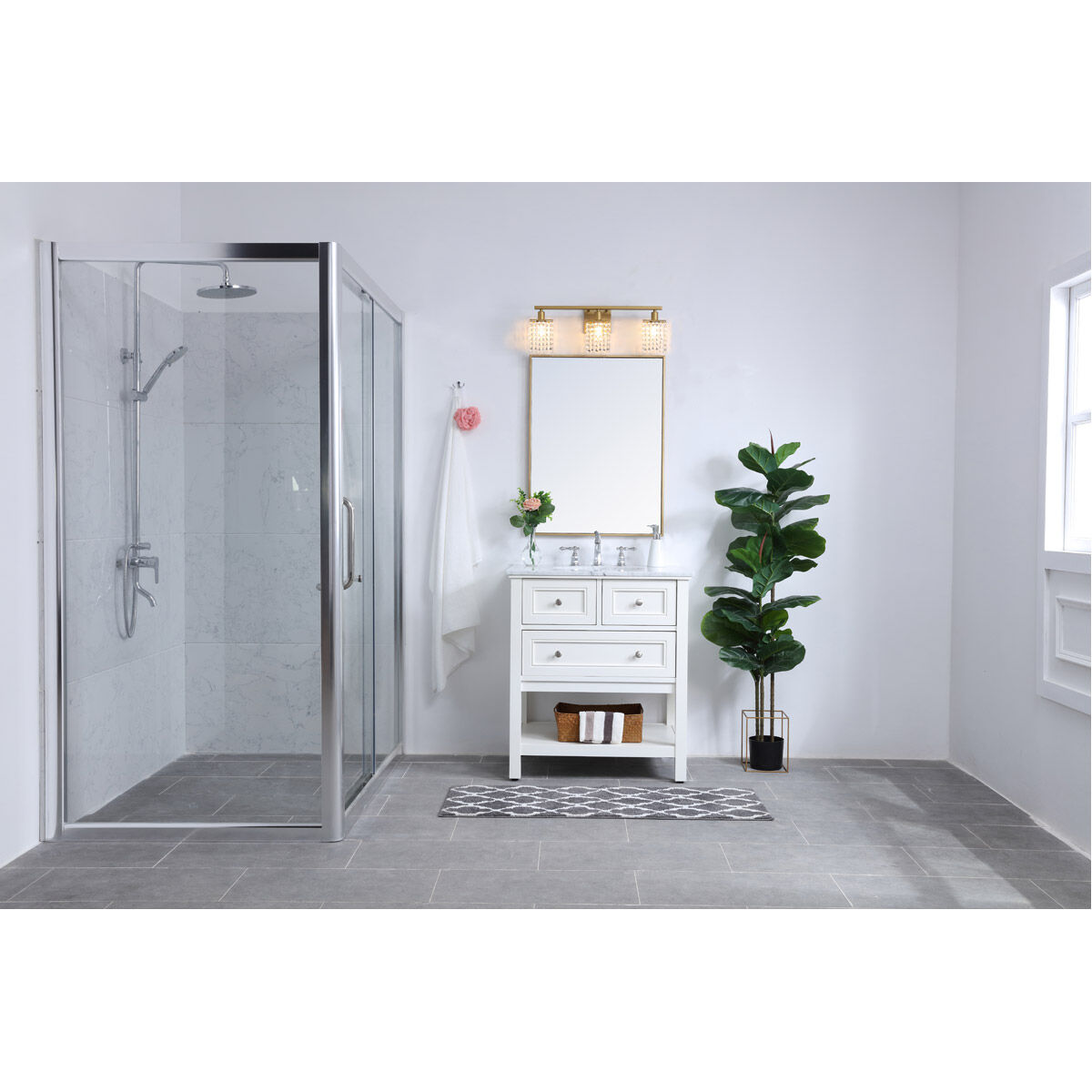 Phineas 3 Light 24 inch Brass Wall sconce Wall Light