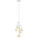 Tubular LED 11.88 inch Matte White W/Honey Gold Chandelier Ceiling Light