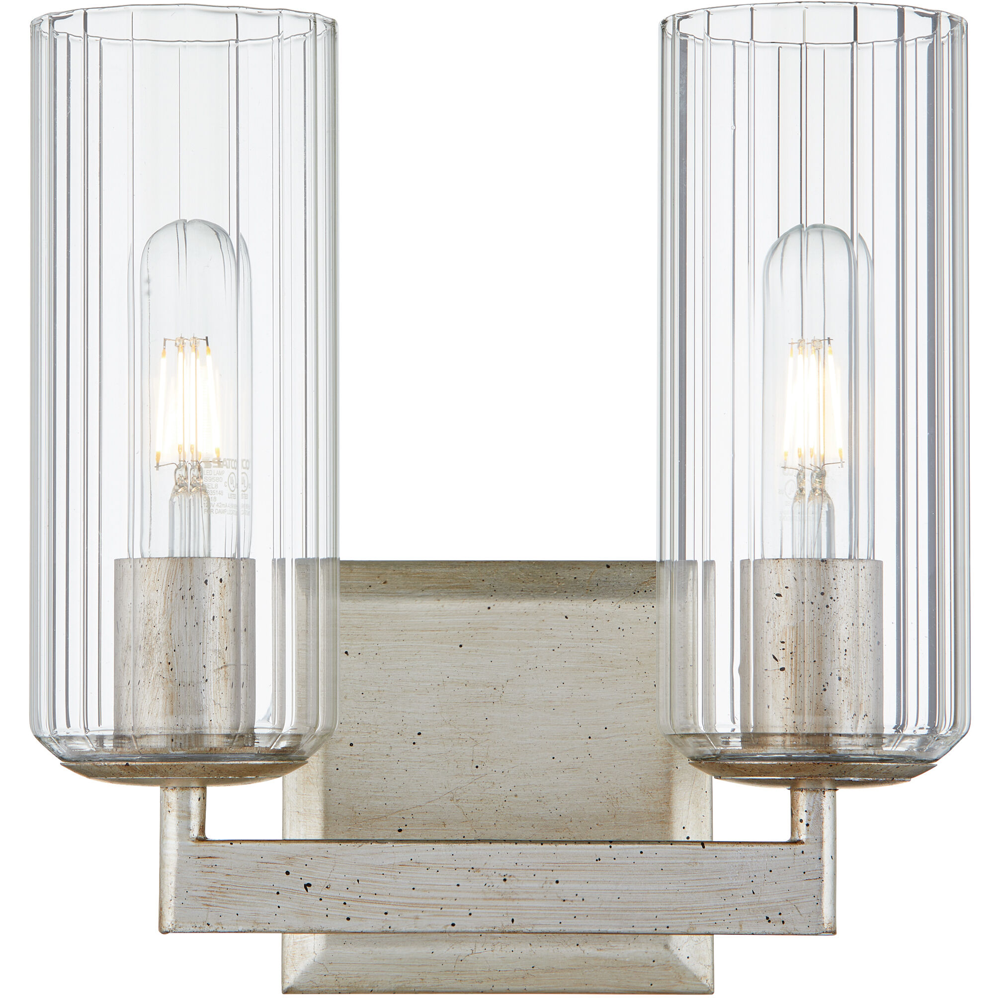 Merrick 2 Light 10 inch Aged Silver Leaf Vanity Light Wall Light