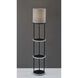 Keely 56.83 inch 150 watt Black RGB Color Changing Shelf Floor Lamp Portable Light, Simplee Adesso