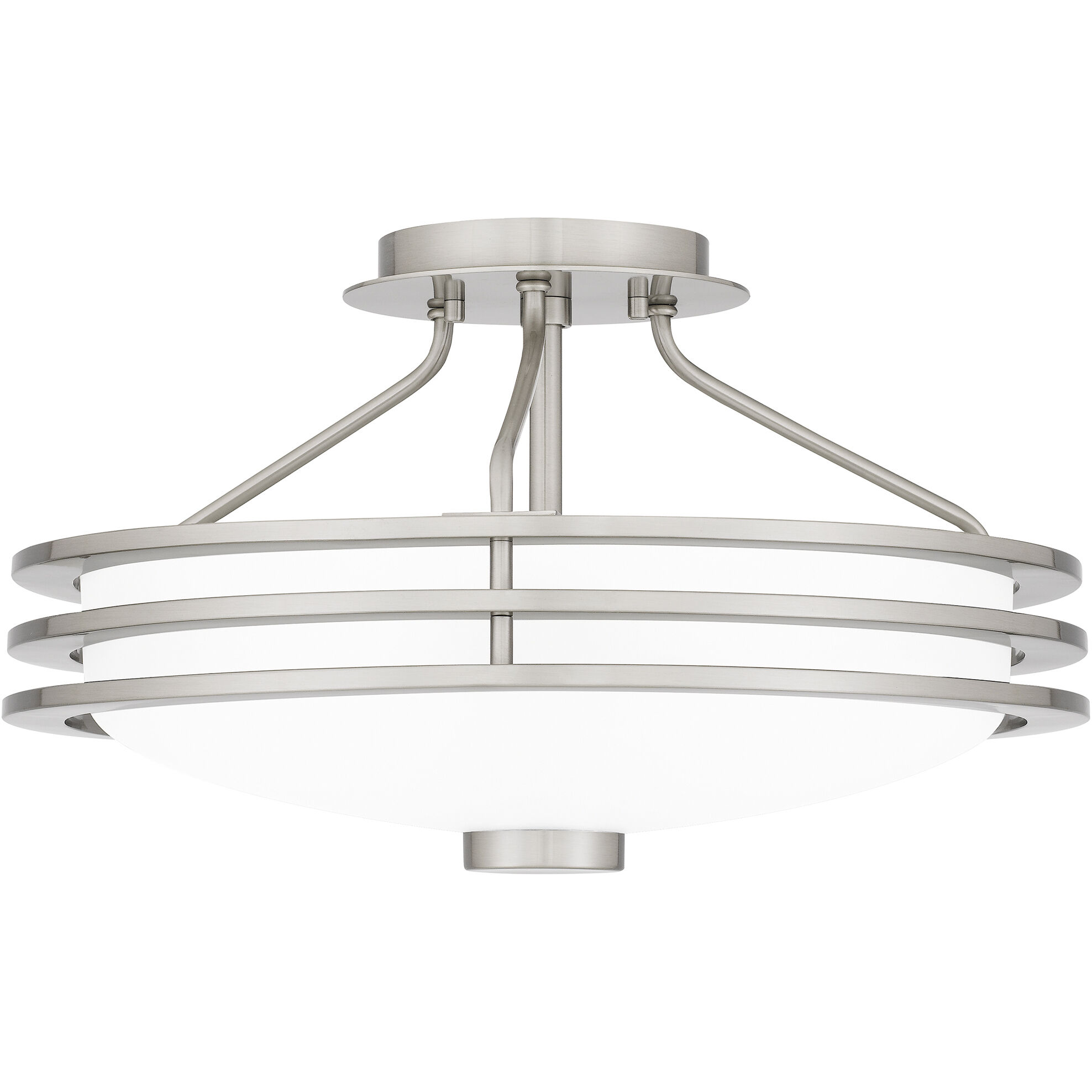 Emile 3 Light 16.25 inch Brushed Nickel Semi-Flush Mount Ceiling Light