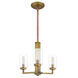 Sunburst 3 Light 15 inch Weathered Brass Pendant Ceiling Light