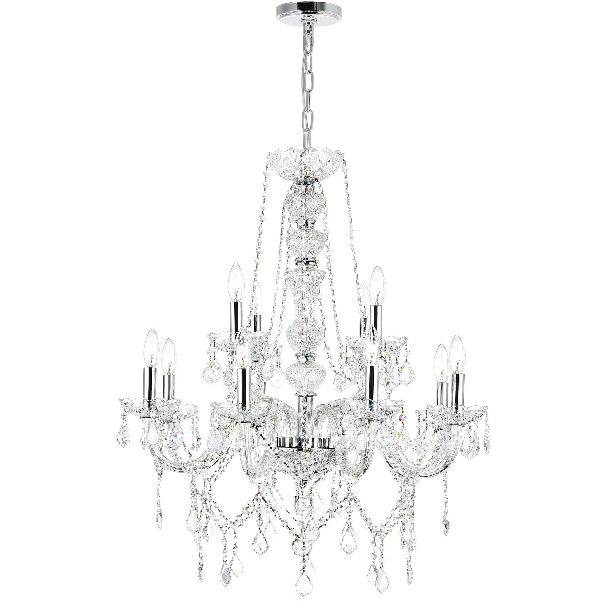 Princeton 12 Light 30 inch Chrome Down Chandelier Ceiling Light