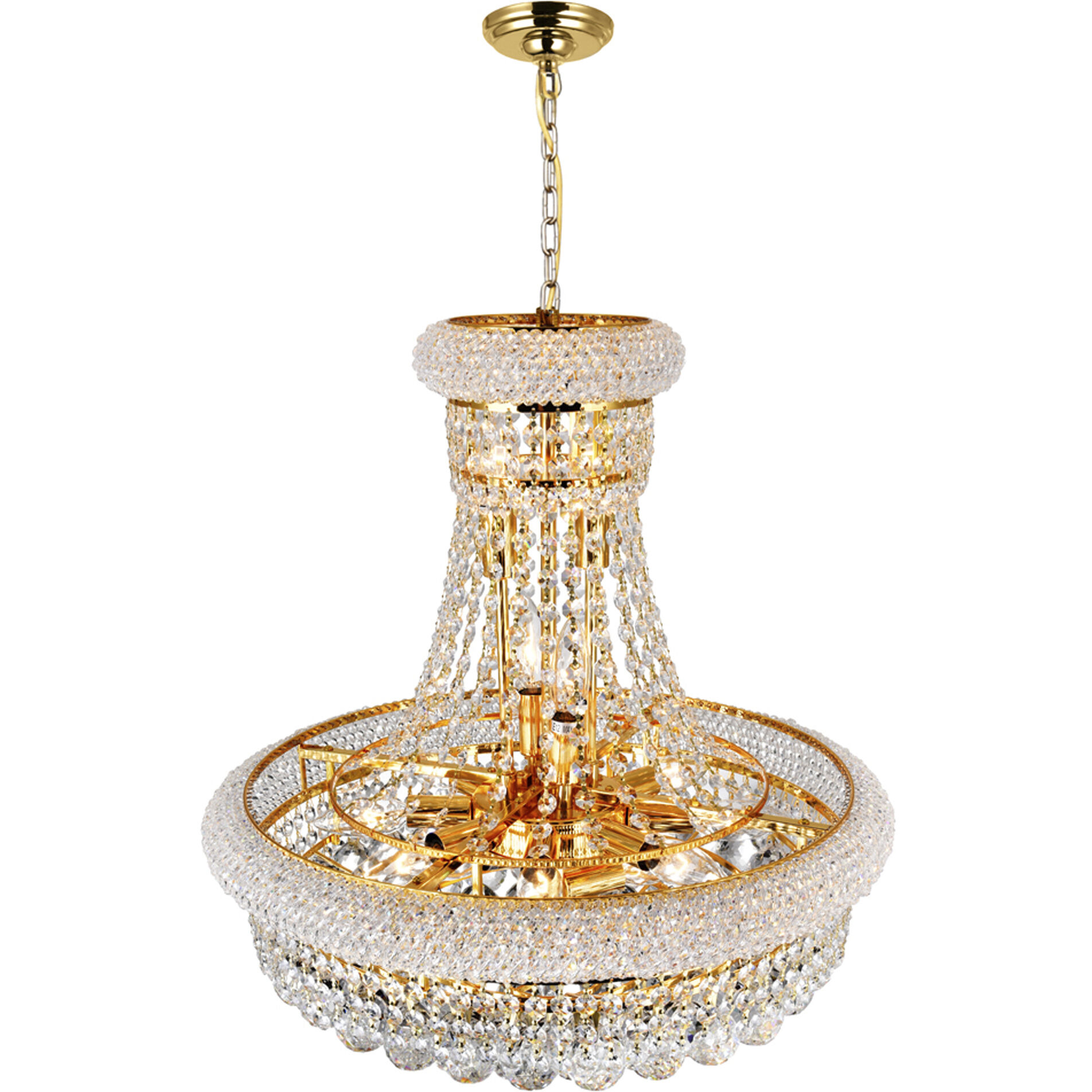 Empire 14 Light 20 inch Gold Down Chandelier Ceiling Light