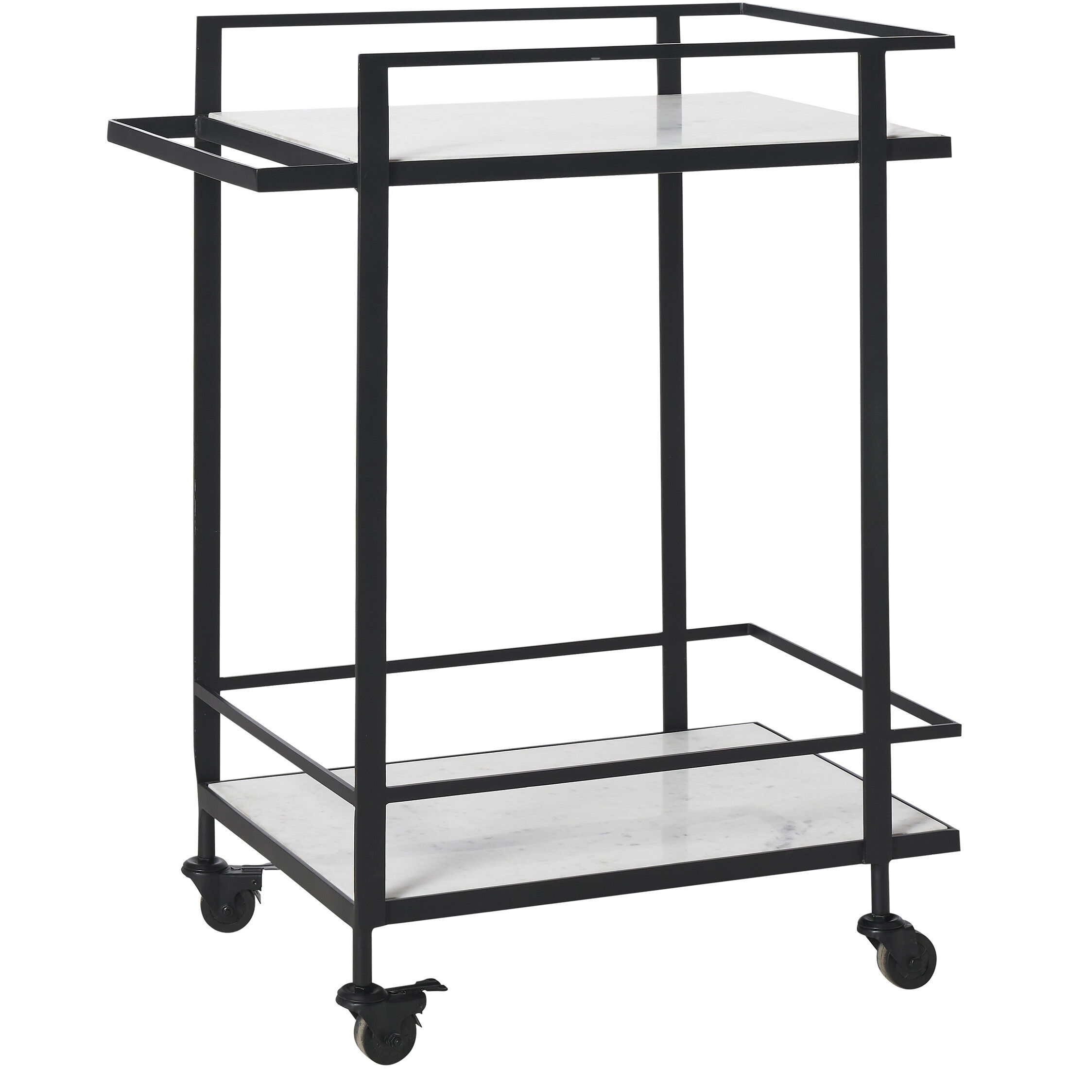 Colton Matte Black and White Bar Cart
