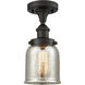 Small Bell 1 Light 5 inch Oil Rubbed Bronze Semi-Flush Mount Ceiling Light, Ballston