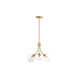 Mid-Century 3 Light 18 inch Natural Brass Chandelier Ceiling Light