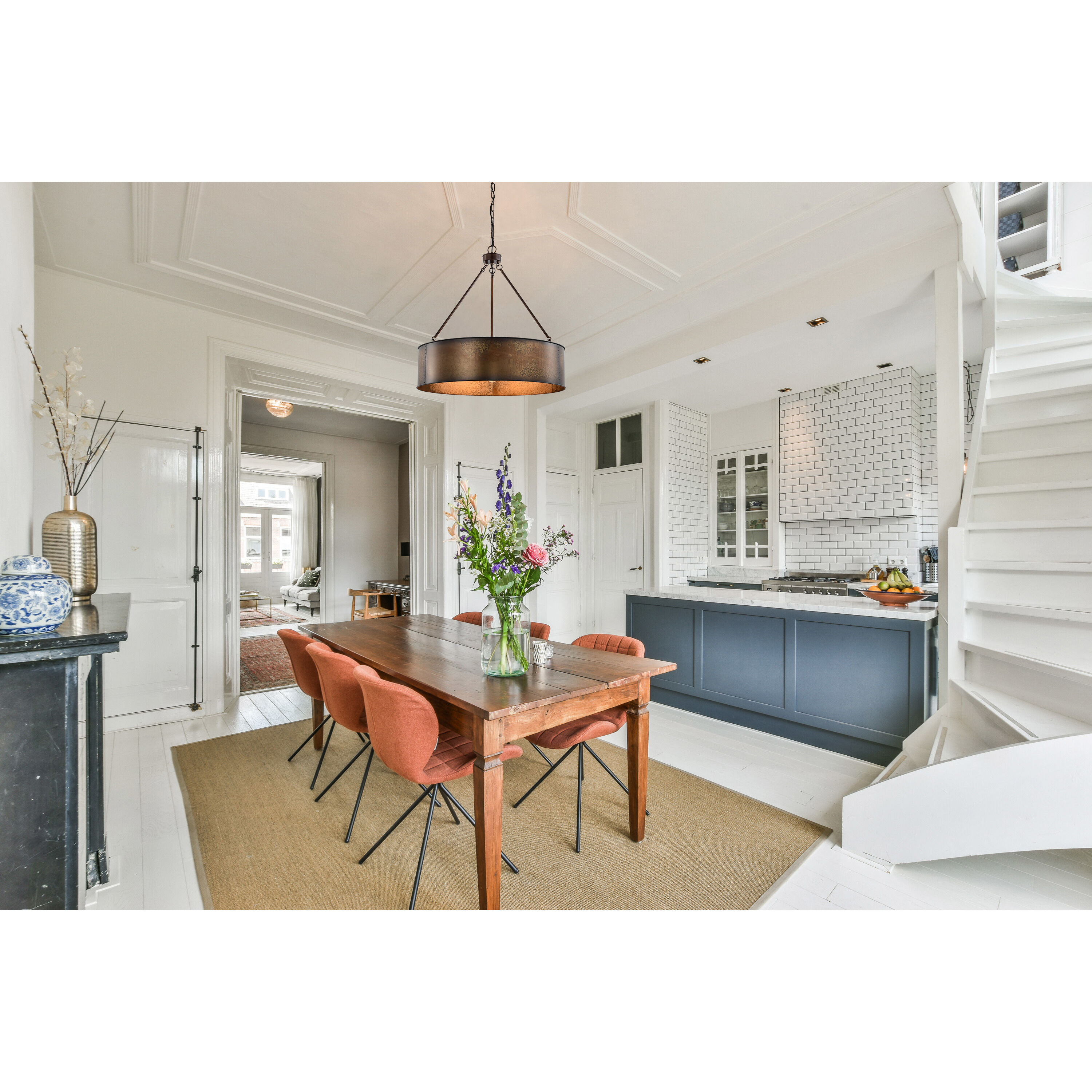 Kettle 5 Light 30 inch Weathered Brass Pendant Ceiling Light