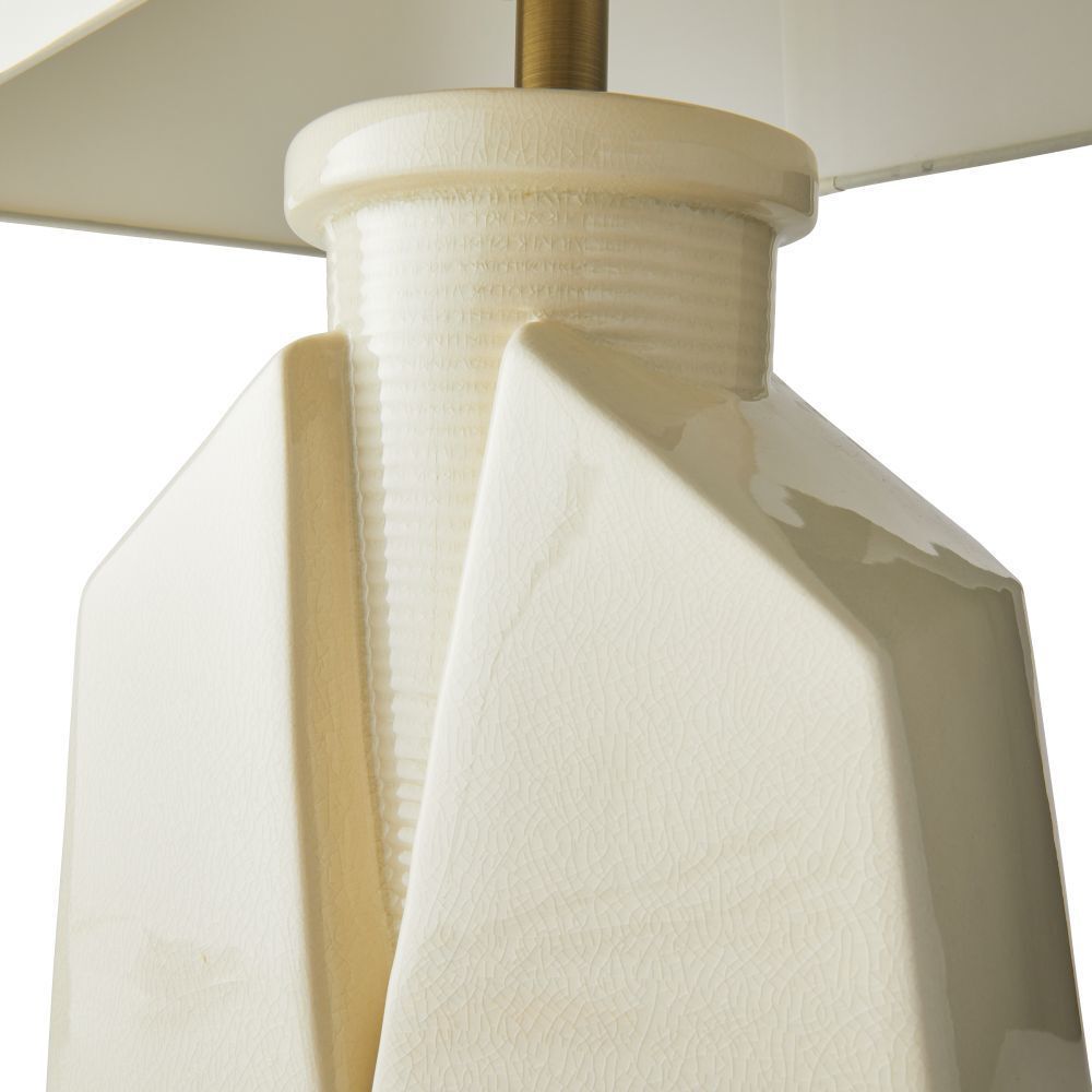 Cera 150.00 watt Ivory Crackle Table Lamp Portable Light