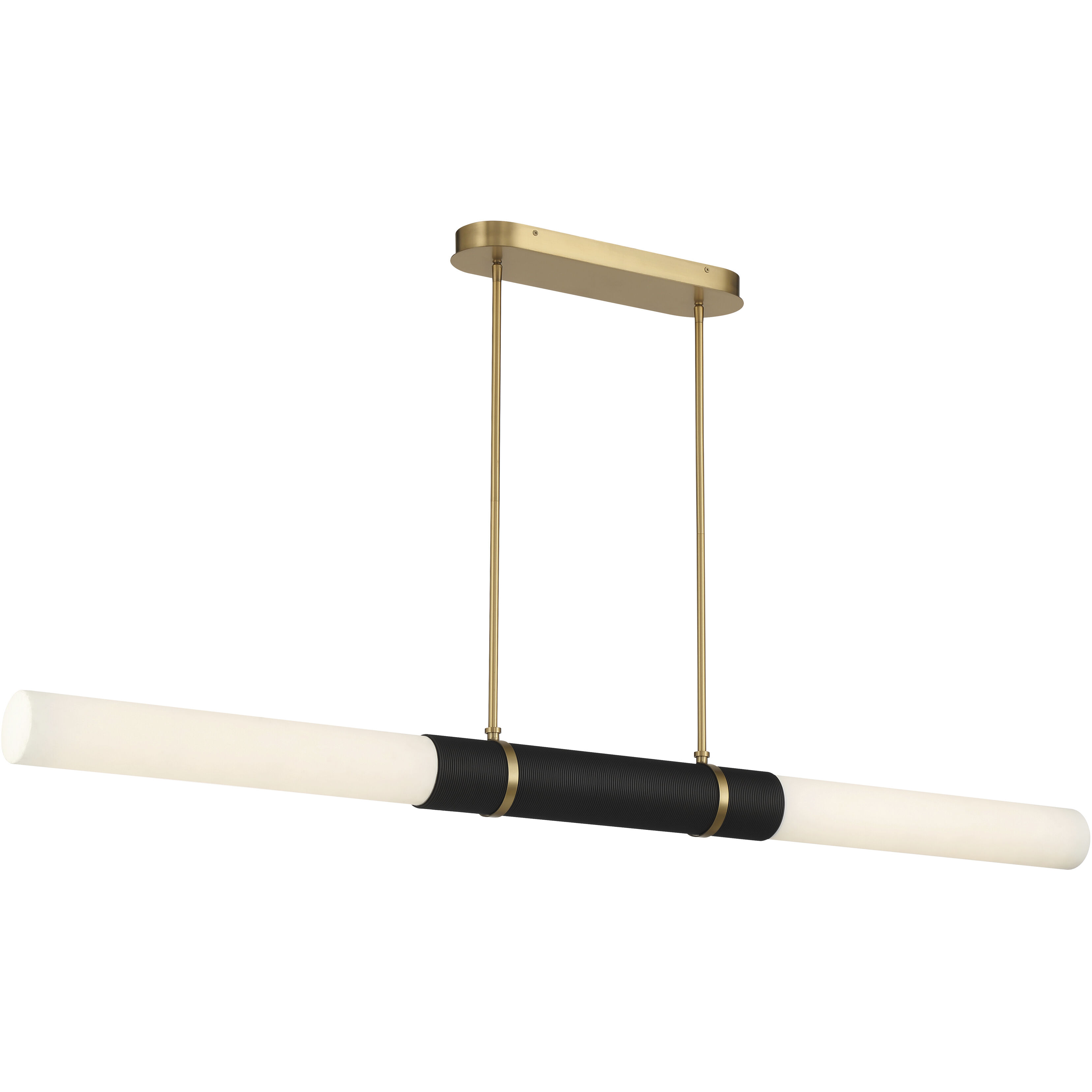 Linthor LED 64 inch Legacy Brass and Dark Bronze Linear Chandelier Ceiling Light