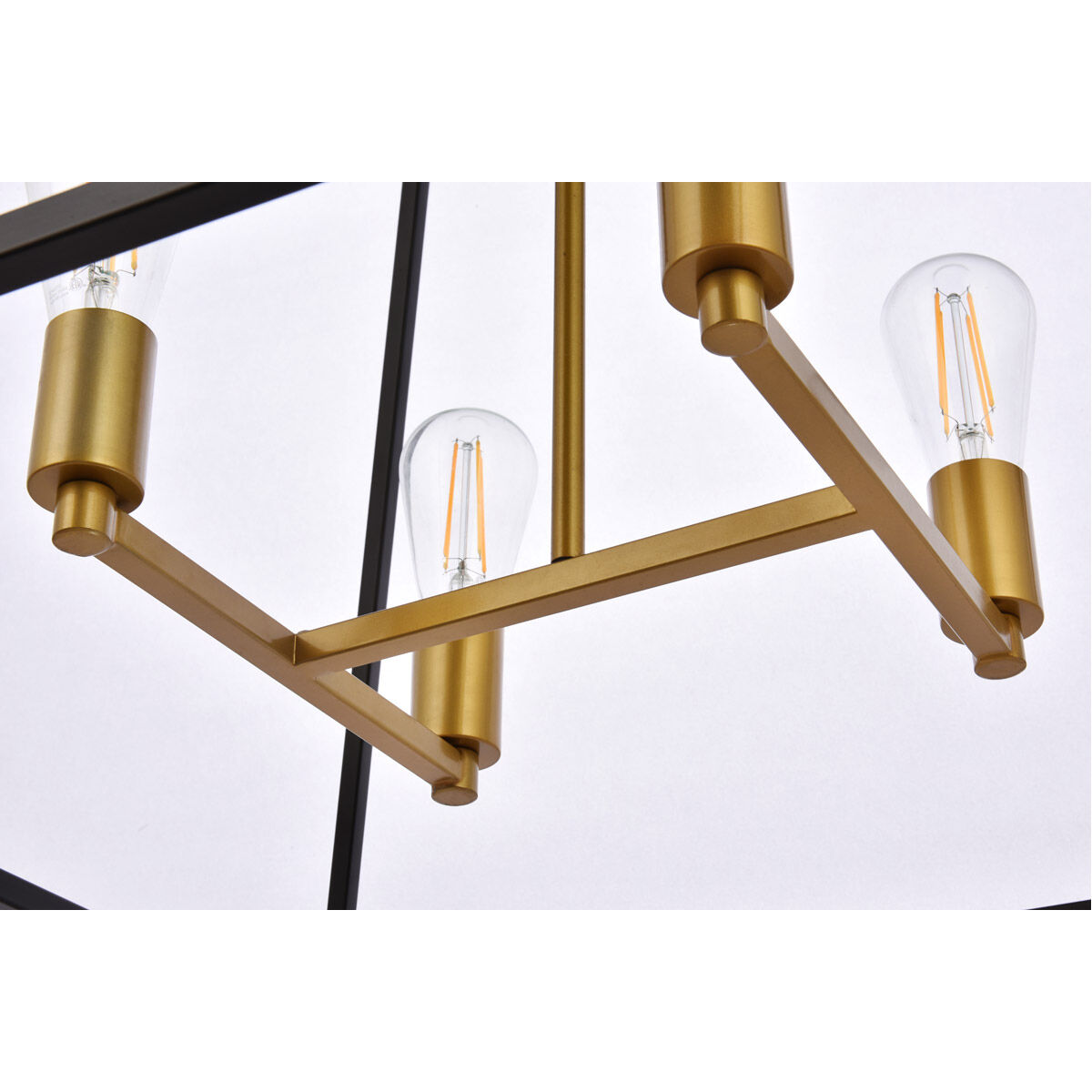 Declan 4 Light 24 inch Black and Brass Pendant Ceiling Light