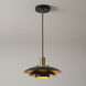 Rancho Mirage LED 12 inch Matte Black and Weathered Brass Pendant Ceiling Light, Small