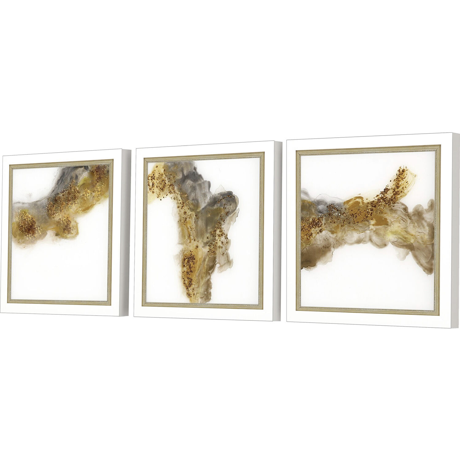 Cloudbreak White and Brown and Metallic Framed Art, The Studio