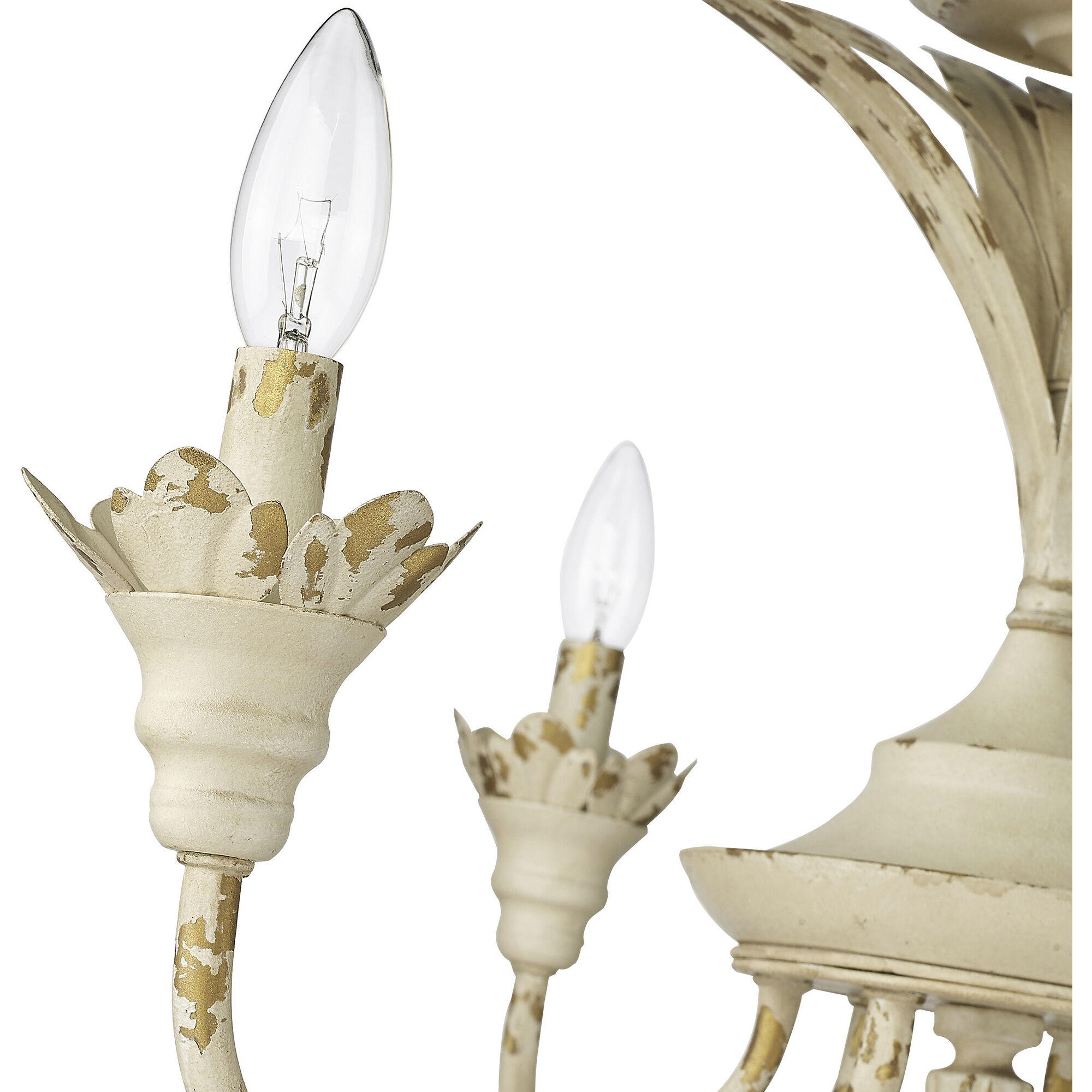 Lillianne 6 Light 28.5 inch Antique Ivory Semi-Flush Mount Ceiling Light