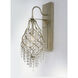Twirl Wall Sconce Wall Light in Golden Silver, Beveled Crystal